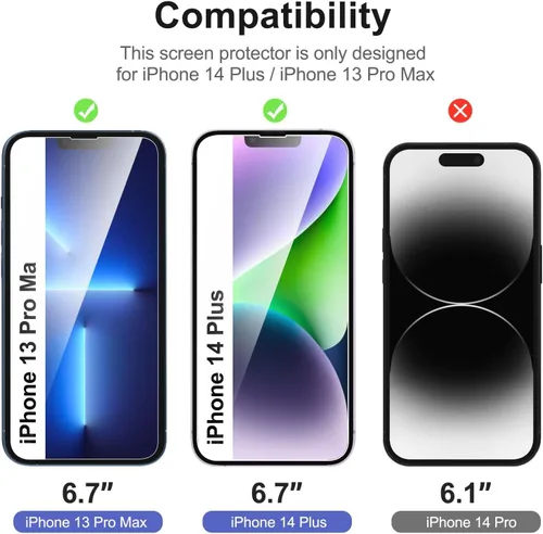 Vista 199 de NEW'C Paquete de 3 protectores de pantalla de privacidad para iPhone Air/iPhone 17 Air (6.5 pulgadas), película de vidrio templado antiespía