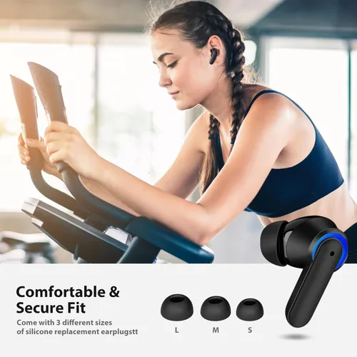 Vista 7 de Auriculares inalámbricos para iPhone 17 Air 16 15 Pro Max 14 Plus 13, auriculares Bluetooth 5.3 con cancelación de ruido con micrófono y graves