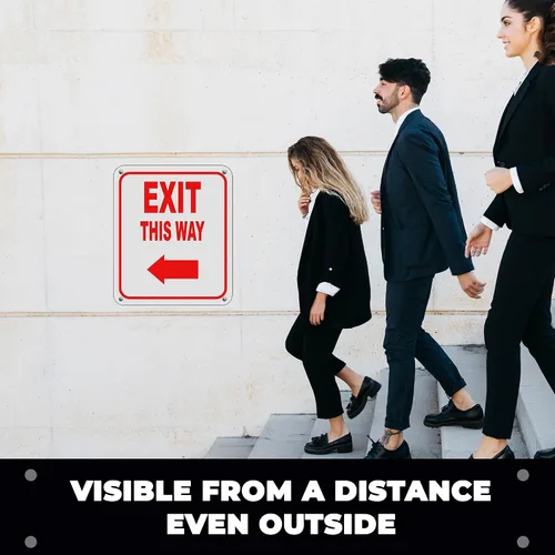 Vista 6 de Exit This Way - Señal de flecha izquierda - Señal de dirección para salida, letreros de aluminio para negocios, señalización de bar, cafetería