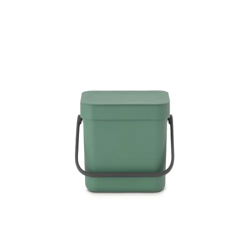 Vista 3 de Brabantia Sort & Go Recipiente de Residuos de 0.8 Galones (Verde Abeto) Cubo de Reciclaje Eficiente en Espacio con Asa, Tapa Extraíble y que