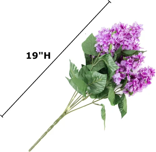 Vista 3 de Factory Direct Craft Arbusto lila artificial de lavanda para arreglos florales de seda y exhibiciones de primavera (19 pulgadas)