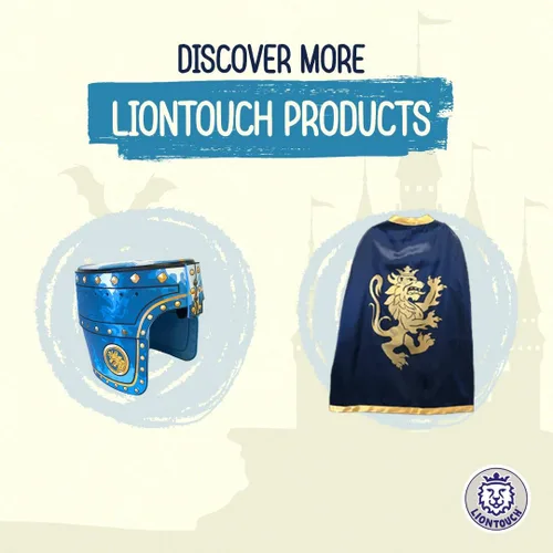Vista 6 de Liontouch - Espada de espuma Noble Knight, escudo y hacha, azul Juego de lucha para niños de 3 a 8 años Armas de juguete medievales seguras
