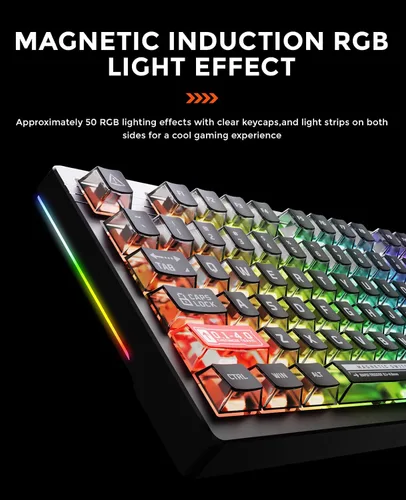 Vista 6 de DAREU EK75RT - Teclado para juegos con cable de disparo rápido, interruptor magnético de efecto Hall, accionamiento ajustable, 75% TKL con perilla