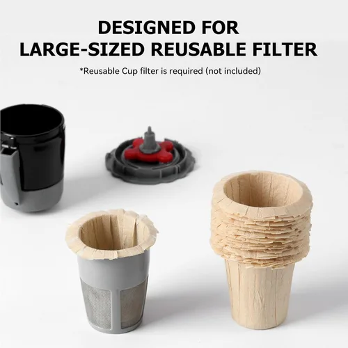 Vista 3 de Fanativita Filtros de café desechables (2.1 pulgadas de alto) para My K-Cup, K-Carafe, Cuisinart SS-RFC y otras tazas de filtro reutilizables