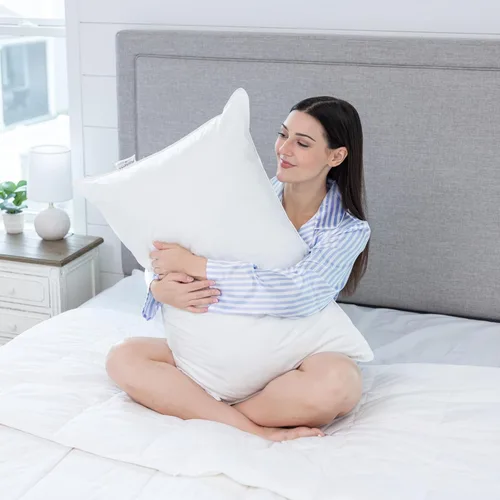 Vista 2 de Almohada de plumas y plumón de ganso blanco de lujo, 75% pluma de ganso blanco y 25% plumón de ganso blanco, 550 potencia de relleno