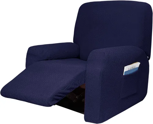 Vista 11 de Funda elástica de jacquard para sofá reclinable de 4 piezas, funda para sofá reclinable de elastano suave, funda elástica para sillón reclinable