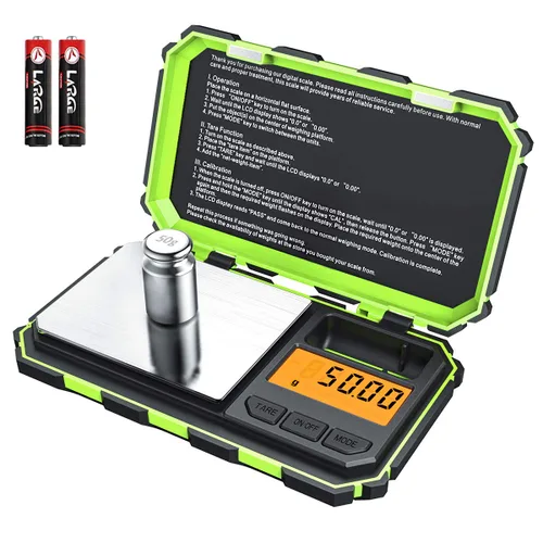 Vista 10 de Mini báscula digital (actualizada), báscula de bolsillo de 7.05 oz/0.00 oz, peso de calibración de 1.76 oz, báscula inteligente electrónica, 6 Azul