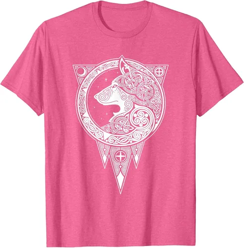 Vista 22 de Viking Fenris Wolf - Camiseta de mitología nórdica con símbolo de Fenrir Asphalt Grey