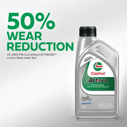 Vista 6 de Castrol Actevo Xtra 10W-40 aceite para motocicleta de cuatro tiempos
