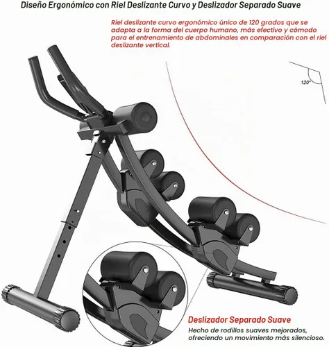Vista 3 de Ab Machine Equipo de ejercicio multifuncional para gimnasio en casa, equipo de entrenamiento de abdominales ajustable en altura