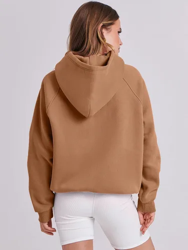 Vista 110 de ANRABESS - Sudaderas con capucha para mujer, sobre talla, de vellón de manga larga, modelo de 2024, para otoño
