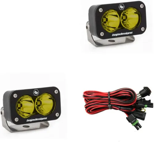 Vista 4 de Baja Designs S2 Sport - Par de cápsulas de luz LED negras – 2 unidades LED con arnés de cableado (conducción/combinado; ámbar)
