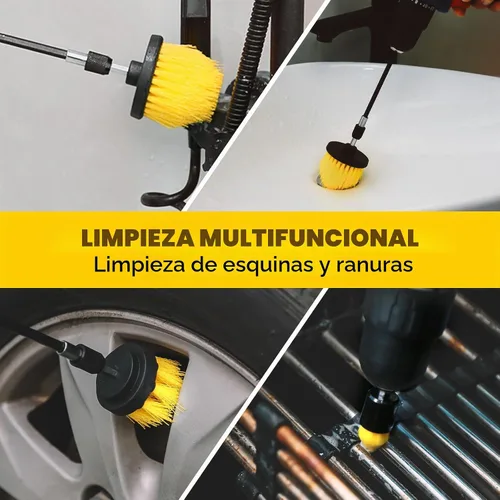 Vista 4 de Holikme Juego de 10 piezas de accesorios de cepillo de taladro, cepillo de limpieza con extensión larga, cepillo de limpieza, estropajo de ducha
