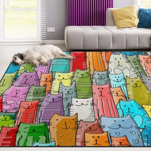Vista 11 de Naanle Alfombra egipcia antideslizante para sala de estar, comedor, dormitorio, cocina, 1.7 x 2.6 pies (20 x 31 pulgadas / 19.7 x 31.5 in), alfombra