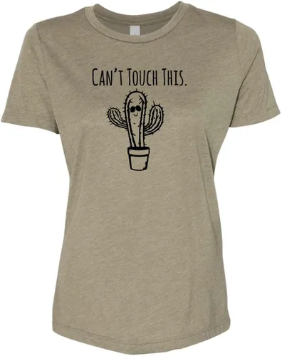 Vista 14 de Cute Women's Screen Printed Crew Neck Tee, Shirts With Sayings, Dusty Blue or Olive