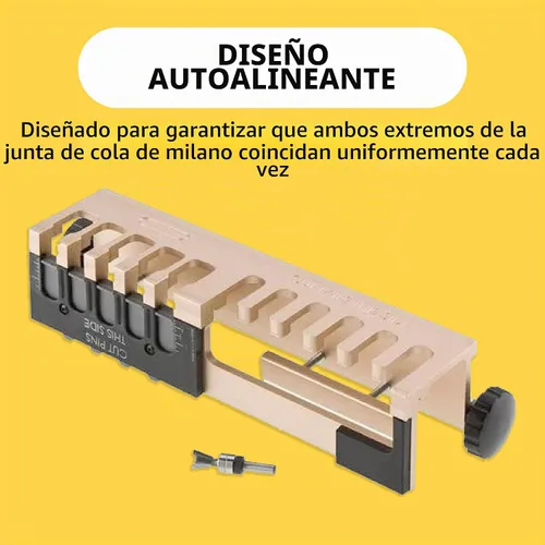 Vista 6 de General Tools Plantilla de cola de milano para carpintería, kit de plantillas de 12 pulgadas para muebles y gabinetes de madera, dorado