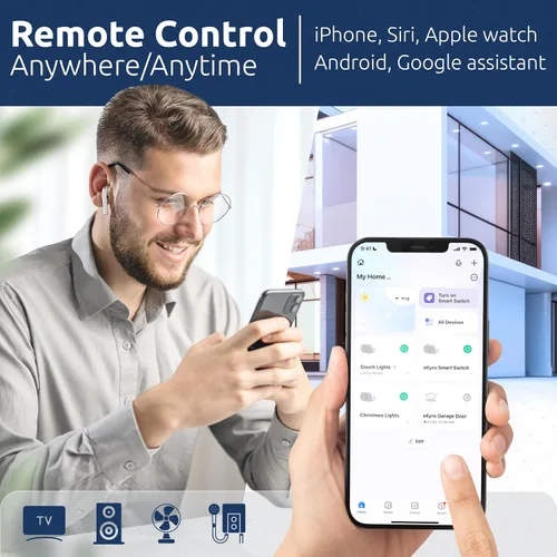 Vista 5 de Monitor de energía de enchufe inteligente Compatible con Alexa, Google Home Assistant, iPhone, Siri, Android, seguimiento de energía 15A 1800W,