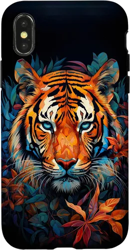 Vista 5 de Watercolor Tiger Face Design Wild Animal Big Cat Tiger Case for iPhone 17