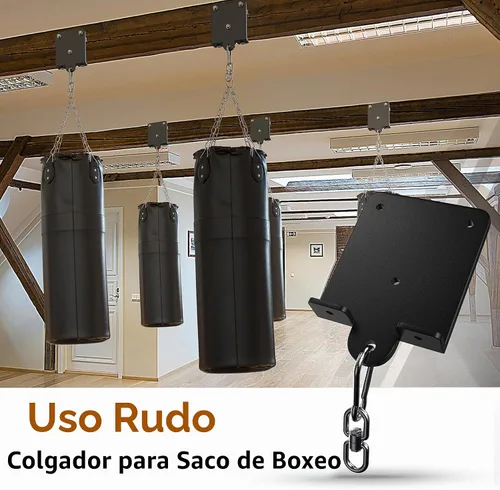 Vista 7 de Percha para saco de boxeo pesado, colgador de saco de boxeo de 360°, gancho de montaje para bolsa pesada Rafter, soporte de montaje de saco