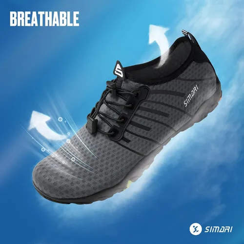 Vista 5 de Simari Zapatos de agua para mujer, hombre, natación, playa, piscina, deportes acuáticos, secado rápido, estilo descalzo, buceo, surf y caminar