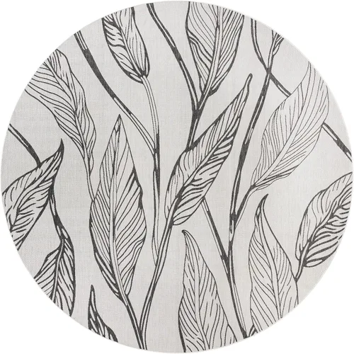 Vista 44 de Unique Loom Outdoor Botanical Collection Alfombra de área - Hoja (1.6 m x 2.4 m Rectangular, Carbón Marfil)