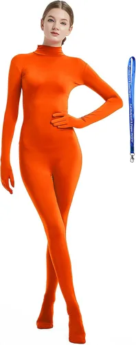 Vista 7 de Overol completo Full Bodysuit para mujer, con cremallera, sin capucha, de licra Spandex, para disfraz Zentai Negro