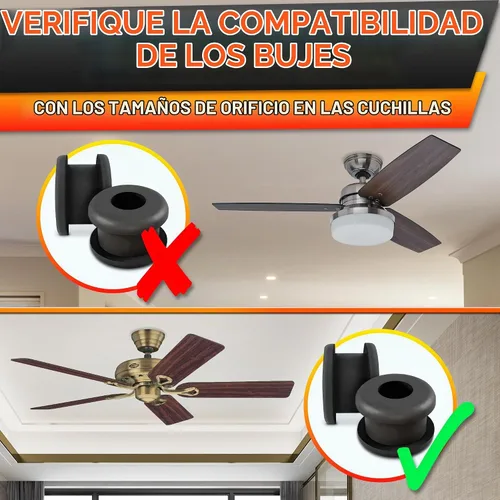 Vista 7 de Kit de ojales de goma de 1/2 pulgada para aspas de ventilador de techo