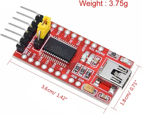 Vista 4 de FT232RL FTDI USB 3.3V 5.5V a TTL módulo adaptador serie para FT232 Pro Mini USB a TTL 232