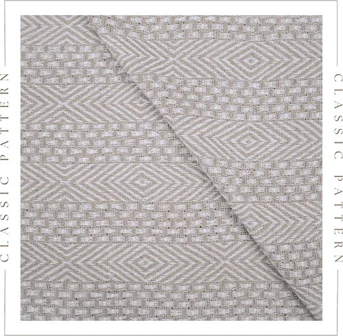Vista 3 de RAJRANG Manta bohemia de algodón, 50 x 60 pulgadas, manta rústica para sofá para decoración de sala de estar, plumas, gris, beige