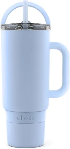 Vista 24 de Ello Port Taza de 30 oz con asa de transporte y mango integrado Botella de agua reutilizable de acero inoxidable con aislamiento al vacío