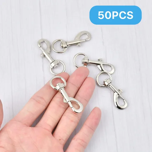 Vista 3 de 50 ganchos a presión para correa de perro, cierre giratorio resistente, hebilla de metal, clip de gatillo para hebilla de mascota de primavera