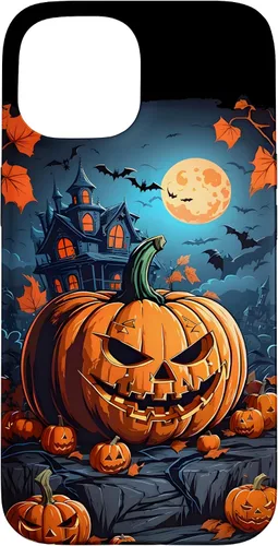 Vista 6 de iPhone 11 Pro Max - Funda para disfraz de Halloween con diseño de calabaza tallada espeluznante