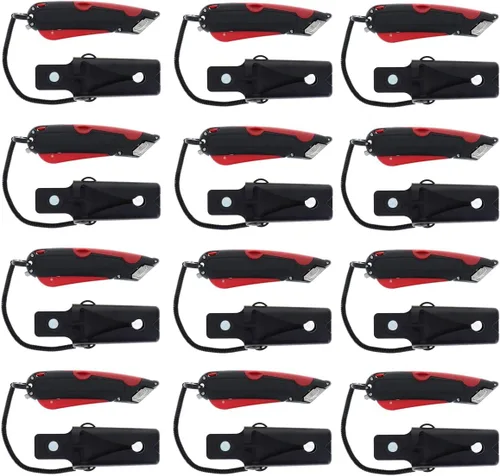 Vista 4 de Veltec EZ-2000 Cuchillo de utilidad para caja de seguridad, divisor de cinta en la parte posterior, ajuste de profundidad de 3 cuchillas, gatillo