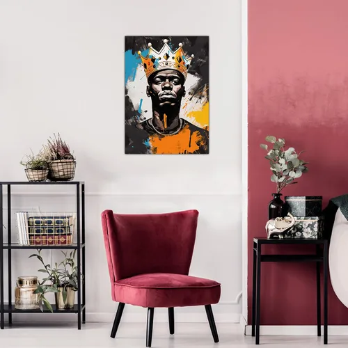Vista 171 de Arte de pared afroamericano, decoración de rey y reina bailarín negro para sala de estar, arte de pareja de amor negro para dormitorio, lienzo
