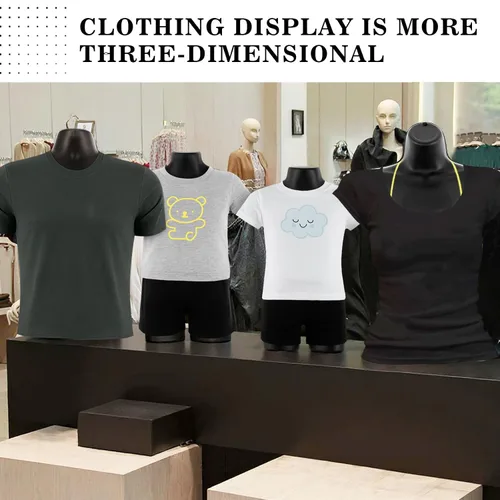 Vista 5 de Briwooody 8 piezas de maniquí colgante negro con gancho de suspensión, macho, hembra, niño y niño pequeño, maniquí colgante cuerpo conjunto familiar
