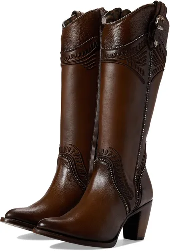 Vista 4 de Cuadra Botas altas de mujer en piel bovina con cremallera marrón