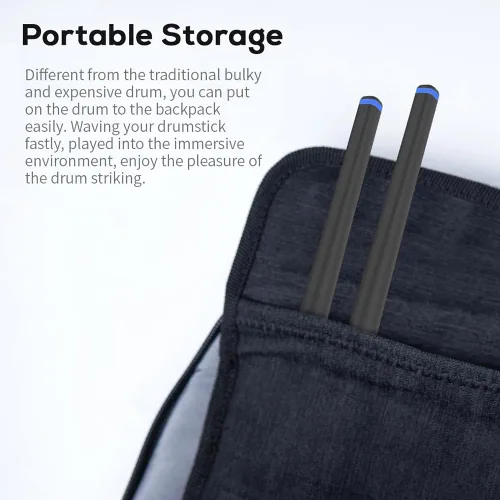 Vista 6 de Conjunto de batería somatosensorial para música, batería electrónica para adultos, percusión de rock, portátil, adecuado para principiantes
