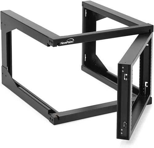 Vista 5 de NavePoint Rack de servidores 6U con puerta batiente, rack de montaje en pared para equipos de TI y AV de 19 pulgadas, 18 pies de profundidad