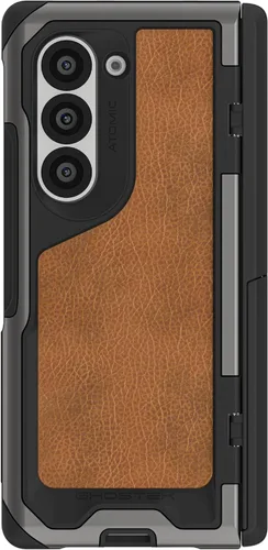 Vista 109 de Ghostek Atomic - Funda delgada para Galaxy Z Flip 4, parte trasera de aramida con parachoques de aluminio rojo, funda protectora de doble capa a