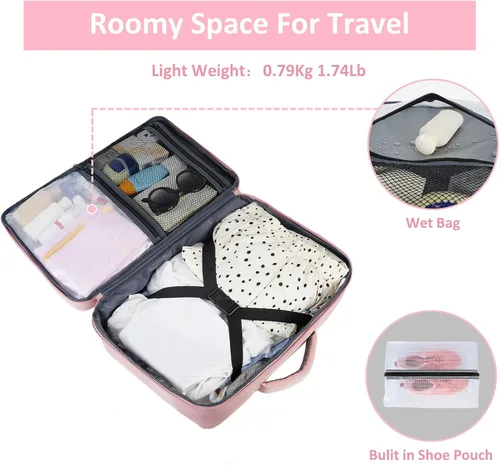 Vista 4 de Taygeer - Mochila de viaje para mujeres, mochila de cabina con puerto de carga USB y bolsa para zapatos, mochila TSA para laptop de 15.6 pulgadas