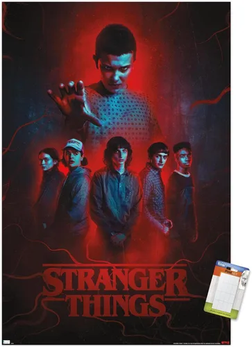 Vista 17 de Trends International Netflix Stranger Things: Season 4 - Póster de pared de grupo, 14.72 x 22.37 pulgadas, versión enmarcada de madera de granero