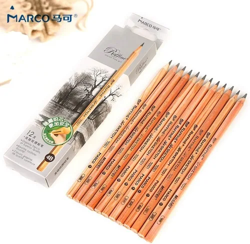 Vista 6 de Premium Artist Log lápiz de madera 12 PCS (7B)