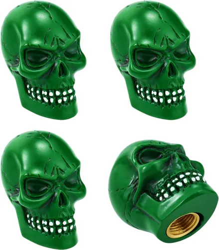 Vista 11 de Abfer Tapa de Válvula de Aire de Rueda de Calavera Tapas de Vástago de Válvula para Coche Accesorios Decorativos para la Mayoría de Vehículos Rojo 1