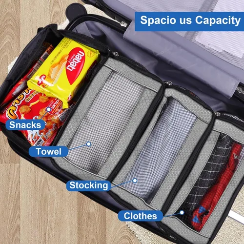 Vista 2 de Organizador de maleta, organizador de equipaje de viaje, estantes de viaje colgantes portátiles, cubos de embalaje plegables para llevar en la maleta