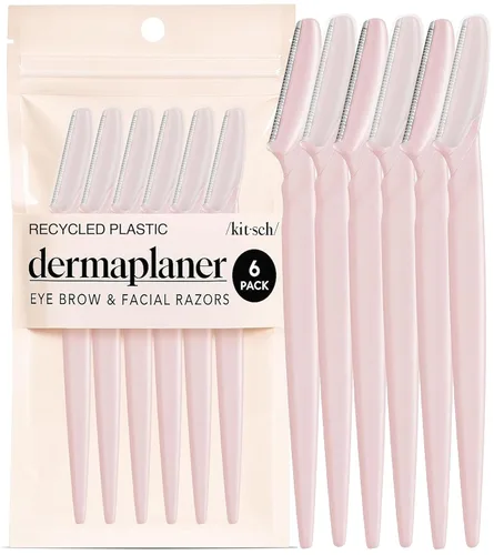 Vista 11 de Kitsch Dermaplane - Maquinilla de afeitar facial para mujeres y hombres, maquinillas de afeitar para cejas y afeitadora facial - Maquinilla de Negro