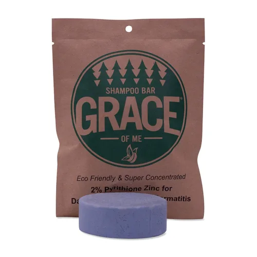 Vista 6 de Grace of Me - Barra de champú de zinc con piritiona al 2% con manteca de karité (4 onzas) (lavanda)