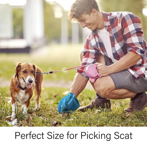 Vista 3 de Home Bolsas compostables para excrementos de perro con asas, bolsas extragruesas a prueba de fugas, sin perfume y ecológicas, 9 x 13 pulgadas