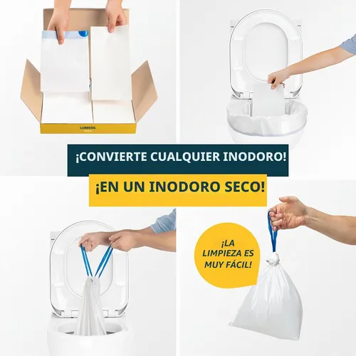 Vista 2 de Revestimientos de inodoros Lunderg con almohadillas súper absorbentes perfumadas con limón - Paquete de valor 20 unidades de ajuste universal
