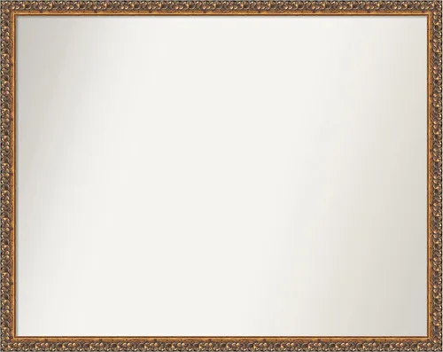 Vista 223 de Amanti Art Espejo de baño de bronce para sobre fregadero, 29 x 19 pulgadas, espejo rectangular de bronce antiguo, marco de madera tradicional