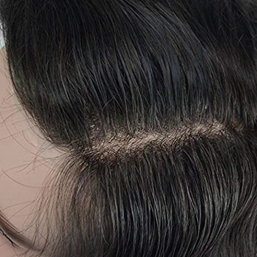 Vista 5 de Toupee para hombres, piel fina y suave, 100% cabello humano real europeo, piezas de cabello para hombre, 8x10 pulgadas, sistema de reemplazo de #1
